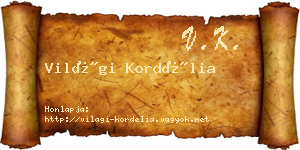 Világi Kordélia névjegykártya